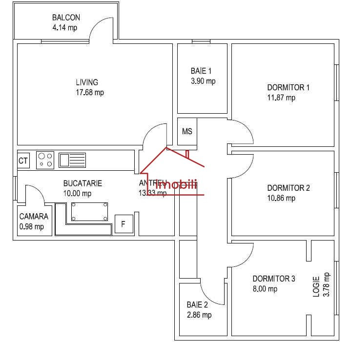 Apartament cu 4 camere decomandate in Marasti 8