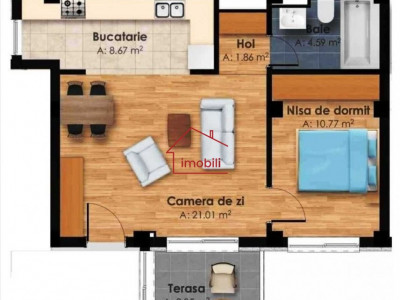 Apartament cu 2 camere in zona Centrala