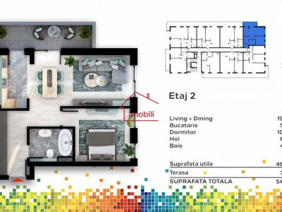 Oferim spre achizitie apartament cu 2 camere in cartierul Iris